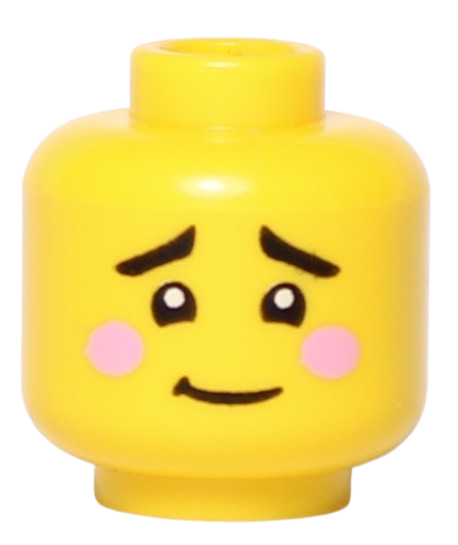 Lego Główka Męska, Żółta, Rumieńce