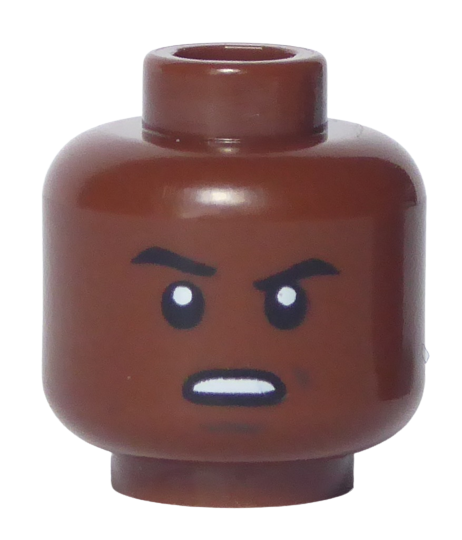 Lego Główka Męska, Brązowa, Wkurzona Mina