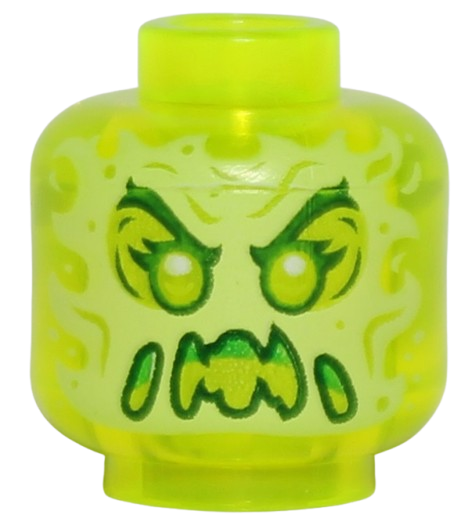 Lego Główka Dwustronna, Zombie, Przezroczysto Neonowo Zielona