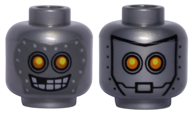 Lego Główka Dwustronna, Srebrna, Robot