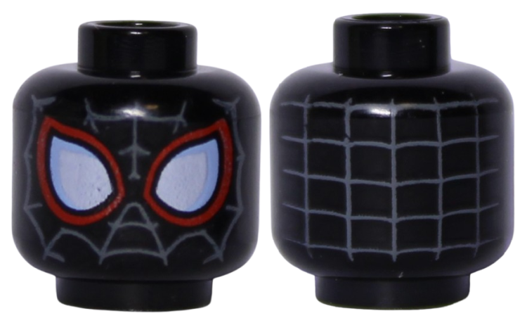 Lego Główka Dwustronna, Czarna, Maska Spiderman