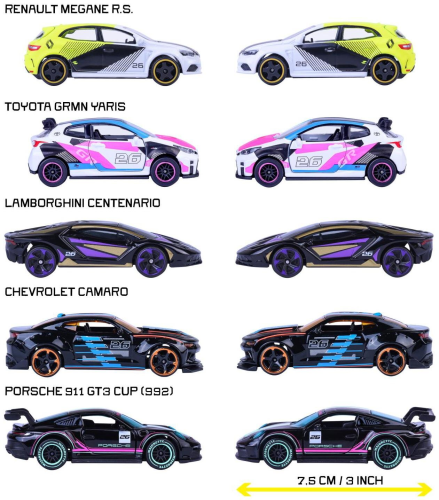 Majorette Neon Racers Giftpack - zestaw 5 Pojazdów