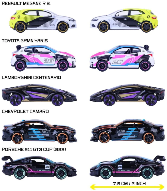 Majorette Neon Racers Giftpack - zestaw 5 Pojazdów