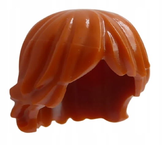 Lego Włosy Półdługie, Grzywka, Ciemno Pomarańczowe