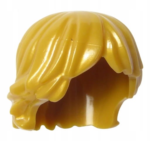 Lego Włosy Półdługie, Grzywka, Perłowo Złote