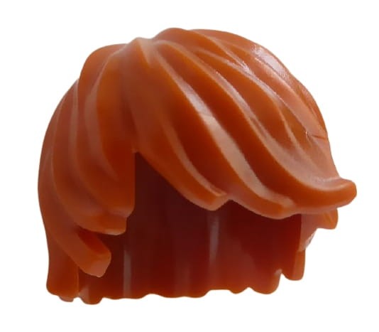 Lego Włosy Półdługie, Grzywka,  Ciemno Pomarańczowe