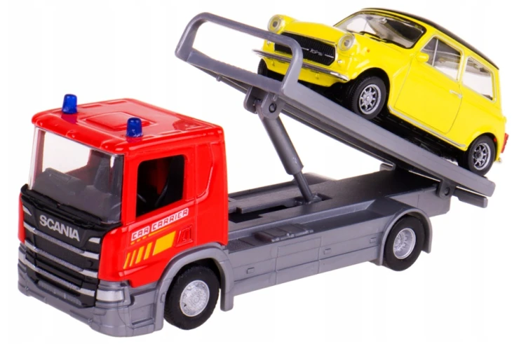 welly-laweta-scania-p320-1-57-mini-cooper-1-43-przod.jpg