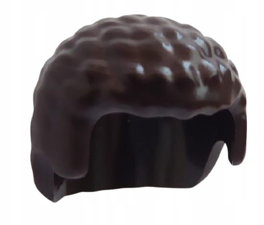 Lego Włosy Krótkie, Kręcone, Ciemno Brązowe