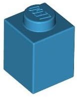 Lego klocek 1x1 ciemny lazurowy