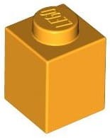 Lego klocek 1x1 jasny pomarańczowy