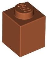 Lego klocek 1x1 ciemny pomarańczowy