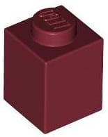 Lego klocek 1x1 ciemny czerwony