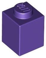 Lego klocek 1x1 ciemny fioletowy