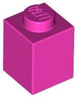 Lego klocek 1x1 ciemny różowy