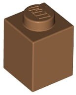Lego klocek 1x1 ciemny cielisty