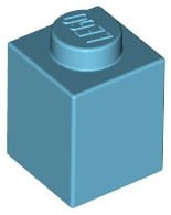 Lego klocek 1x1 średni lazurowy