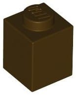 Lego klocek 1x1 ciemny brązowy