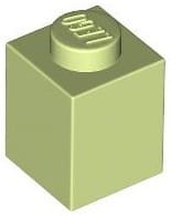 Lego klocek 1x1 żółtawy zielony