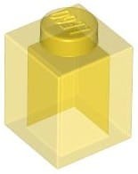 Lego klocek 1x1 przezroczysty żółty