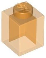 Lego klocek 1x1 przezroczysty pomarańczowy