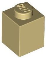 Lego klocek 1x1 beżowy
