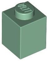 Lego klocek 1x1 piaskowy zielony