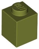 Lego klocek 1x1 oliwkowy