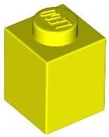 Lego klocek 1x1 żółty neonowy