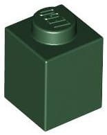 Lego klocek 1x1 ciemny zielony