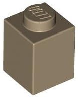 Lego klocek 1x1 ciemny beżowy
